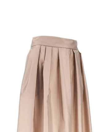 'S Max Mara pleated midi. Structured A-line, concealed back zip, and premium fabric. Timeless elegance in a midi silhouette. Available at our Lisbon store.
