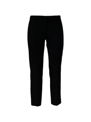 'S Max Mara Umanita slim-fit trousers. Pressed creases, a flared hem, and a stretch cotton-blend. Timeless Italian tailoring available at our Lisbon store. 