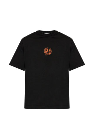 Stone Island logo-print T-shirt in pure cotton jersey. Garment dyed with the iconic Compass logo print. Available at our Lisbon store. 
