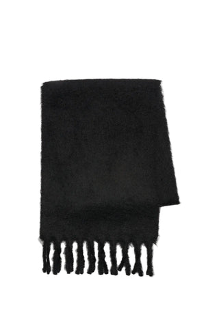 The Row Creana scarf crafted from mohair and virgin wool. Fringed edges and premium Italian construction. Available at our Lisbon store.