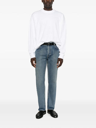 The Row Dolino top. Cotton jersey, dropped shoulders, relaxed fit, and ribbed crew neck.  Available at our Lisbon store.