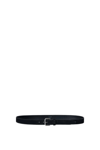 The Row Geo Belt crafted from premium calfskin leather. Features a sleek buckle, fixed loop, and understated elegance. Available at our Lisbon store.