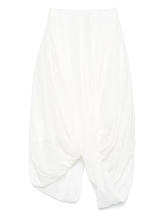Sculptural high-waist skirt with a rounded, cocoon-like silhouette. A modern staple in premium fabric for a refined, architectural look.