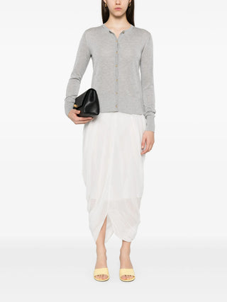 Sculptural high-waist skirt with a rounded, cocoon-like silhouette. A modern staple in premium fabric for a refined, architectural look.