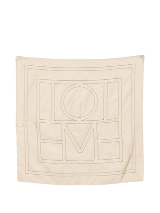 Beige scarf with 'TOTEME' embroidery
