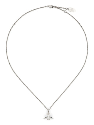 Vivienne Westwood Simonetta pearl pendant. 100% brass construction with glass-based pearl and polished hardware. A timeless piece for everyday wear.