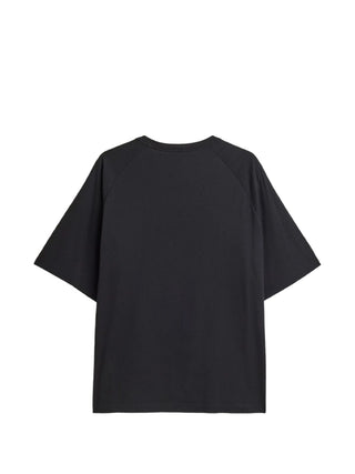 Y-3 logo-print raglan-sleeve T-shirt with a logo at the chest, short sleeves, loose fit, and 100% cotton. Available at our Lisbon store. 