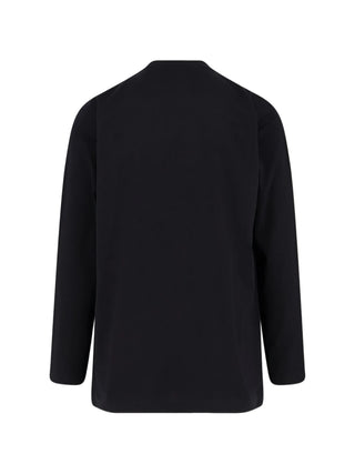 Y-3 black logo-print long-sleeved T-shirt 