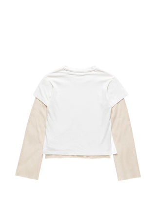 White and beige long-sleeve top by Acne Studios