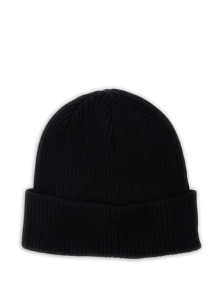 Black knit beanie by CP Company