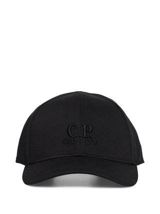 Black cap with 'C.P. Company' logo 
