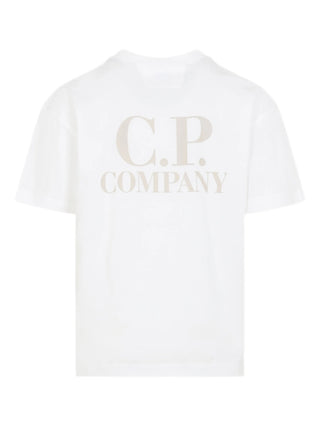 C.P. Company graphic T-shirt in pure cotton. Features printed logo and bold graphic detailing for a distinctive, casual look. Available at our Lisbon store. 