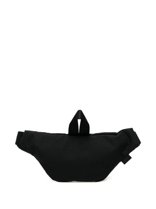 Black waist bag on a white background