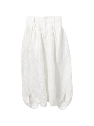 White cropped pants with floral-embroidered detail by Comme des Garcons
