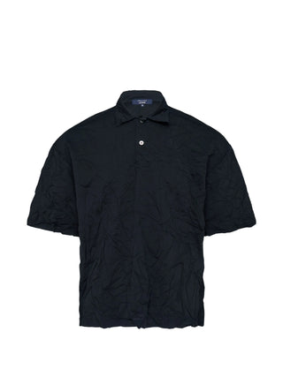 Black short-sleeve polo shirt by Comme Des Garcons Homme Plus