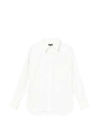 White shirt with long sleeves, collar, cuffs and a puffy pocket by Comme des Garcons Homme Plus. 