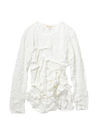 White ruffled long sleeve top by Comme des Garcons
