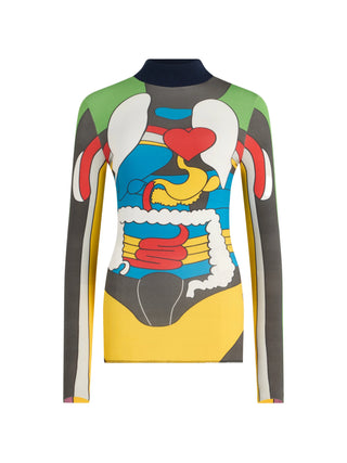 Colorful, abstract-patterned long-sleeved top  by Jean Paul Gautier