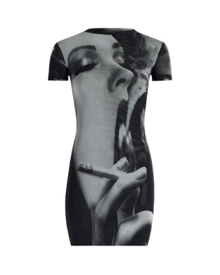 jean-paul-gautier-mesh-short-dress-printed-smoking-women