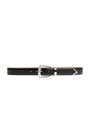 Black belt with a silver buckle by Khaite