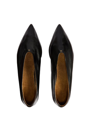 Pair of black pointed-toe ballerina shoes by Khaite