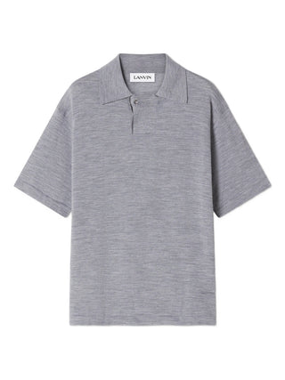 Gray polo shirt with 'LANVIN' branding 