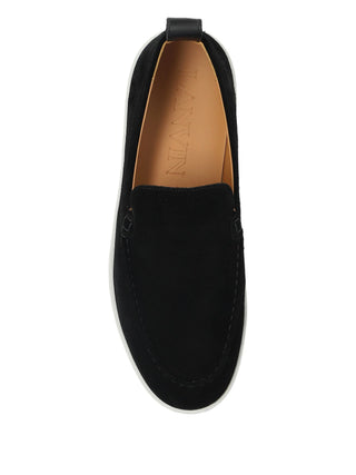 Black sued loafer shoe by Lanvin