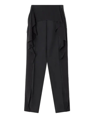 Black pants with ruffled details by Lanvin