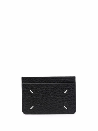 Black textured cardholder with Maison Margila four stitch logo