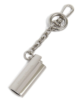 Silver metal ligher case keychain charm by Maison Margiela