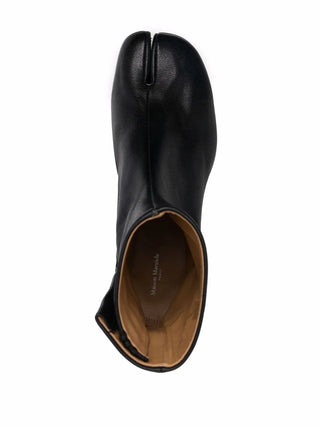 Black leather tabi boot by Maison Margiela