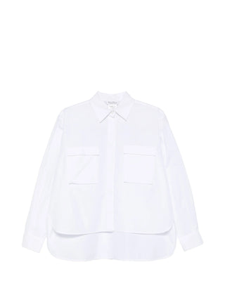 White Max Mara shirt with pockets and long sleeves