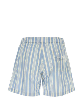 Blue and white striped swimming shorts by Moncler