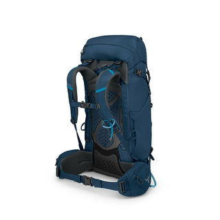 Blue hiking backpack with adjustable straps