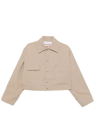Beige long-sleeve jacket with collar and button fastenings by Plan C