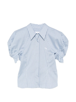 Blue and white striped short sleeve shirt  by Vivienne Westwood