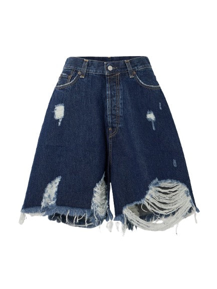 SHREDDED DENIM SHORTS