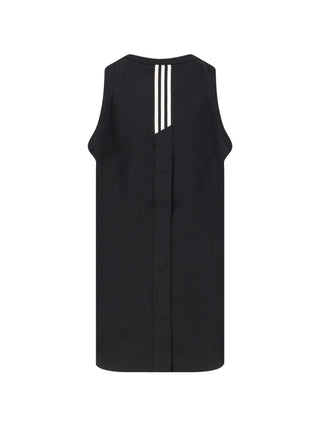 Black sleeveless dress with white stripes by Y-3