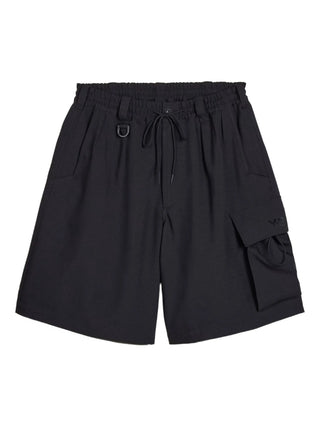 Black cargo shorts by Y-3