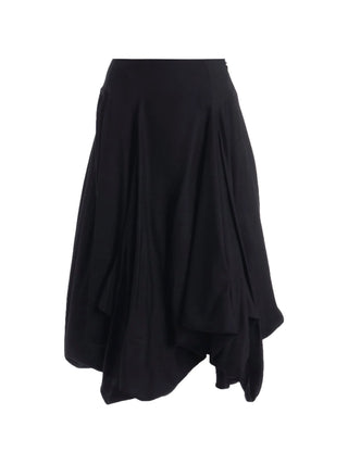 Black panelled balloon midi skirt by Yohji Yamamoto