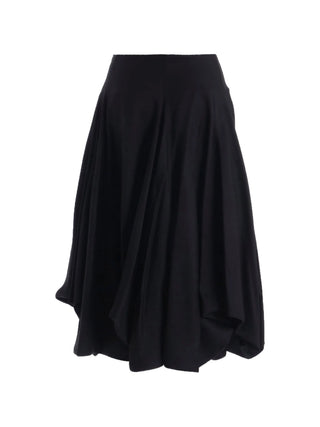 Black panelled balloon midi skirt by Yohji Yamamoto