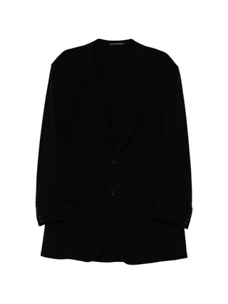 Black velvet single-breasted jacket by Yohji Yamamoto 