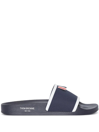 Thom Browne Grosgrain-Trim Terrycloth Slides | Shop in Lisbon & Online at SHEET-1.com