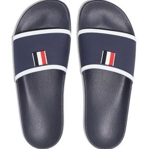 grosgrain-trim terrycloth slides