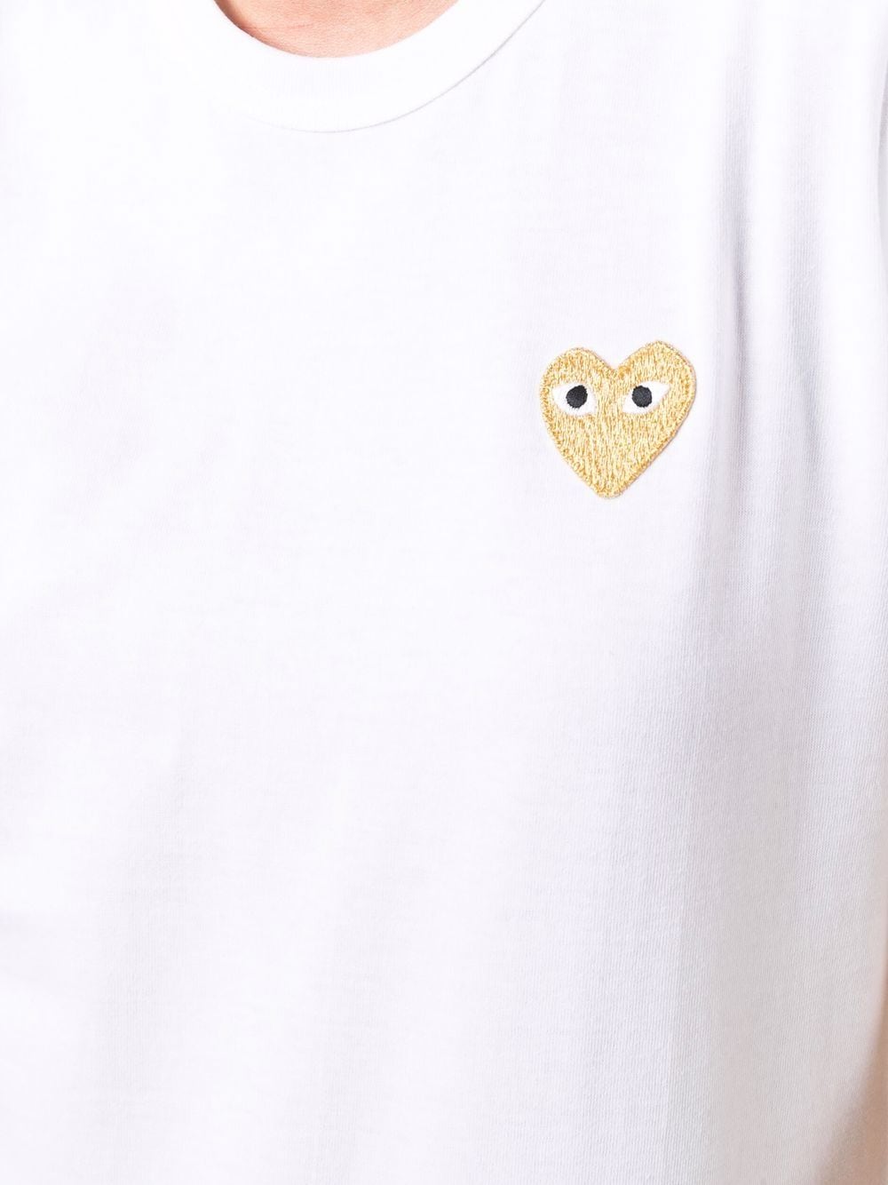 heart-embroidered cotton t-shirt
