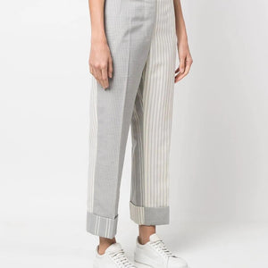patchwork tailored trousers - SHEET-1