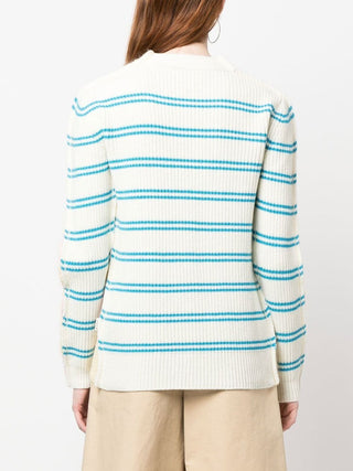 stripe-pattern cardigan - SHEET-1