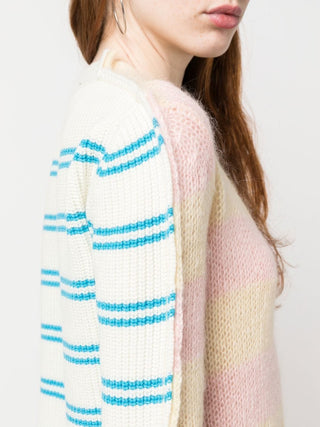 stripe-pattern cardigan - SHEET-1