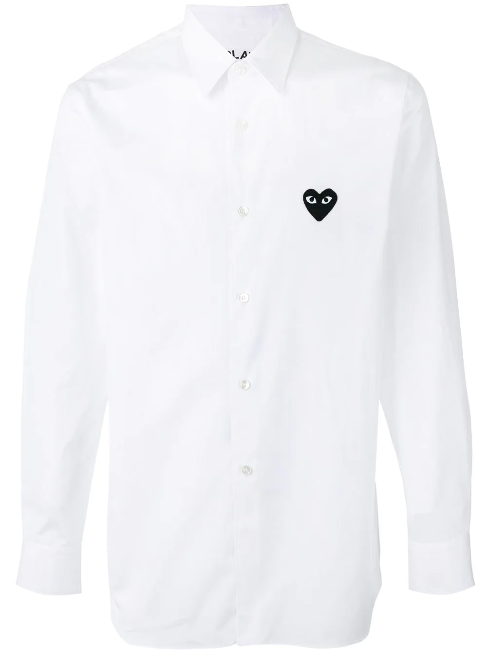Image 1 of black heart embroidered shirt 