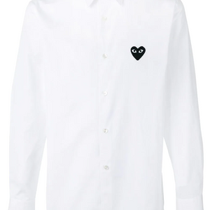 Image 1 of black heart embroidered shirt 